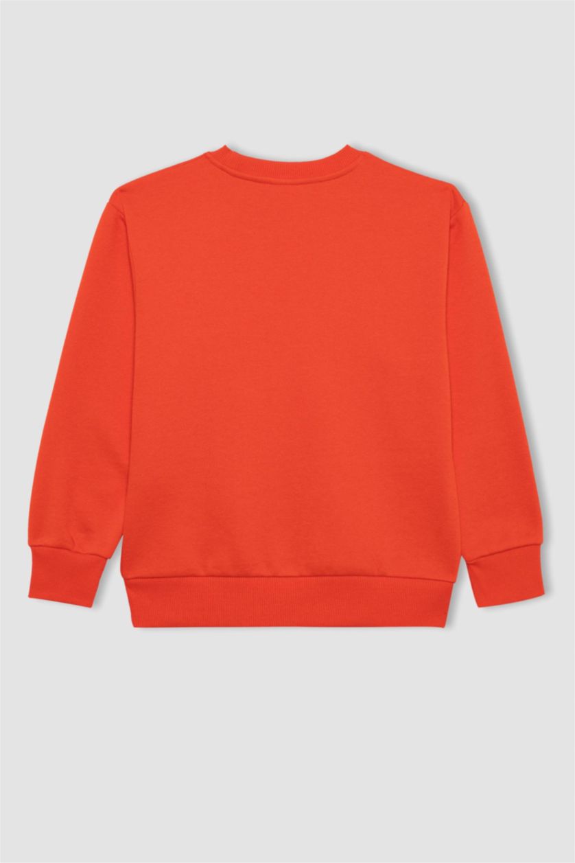 Young Boys - Teen Boys Orange Boy Regular Fit Crew Neck Sweatshirt