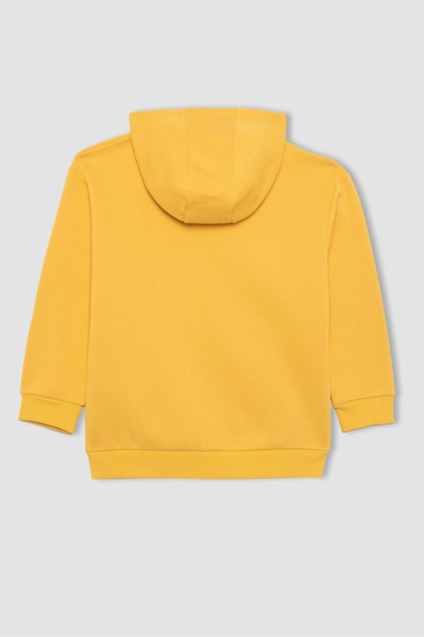 Boys & Teens Yellow Boy Regular Fit Hooded Sweatshirt