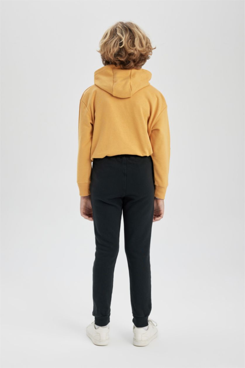 Erkek Çocuk - Genç Erkek Optik Gri Melanj Beli Lastikli Eşofman Altı Erkek Çocuk