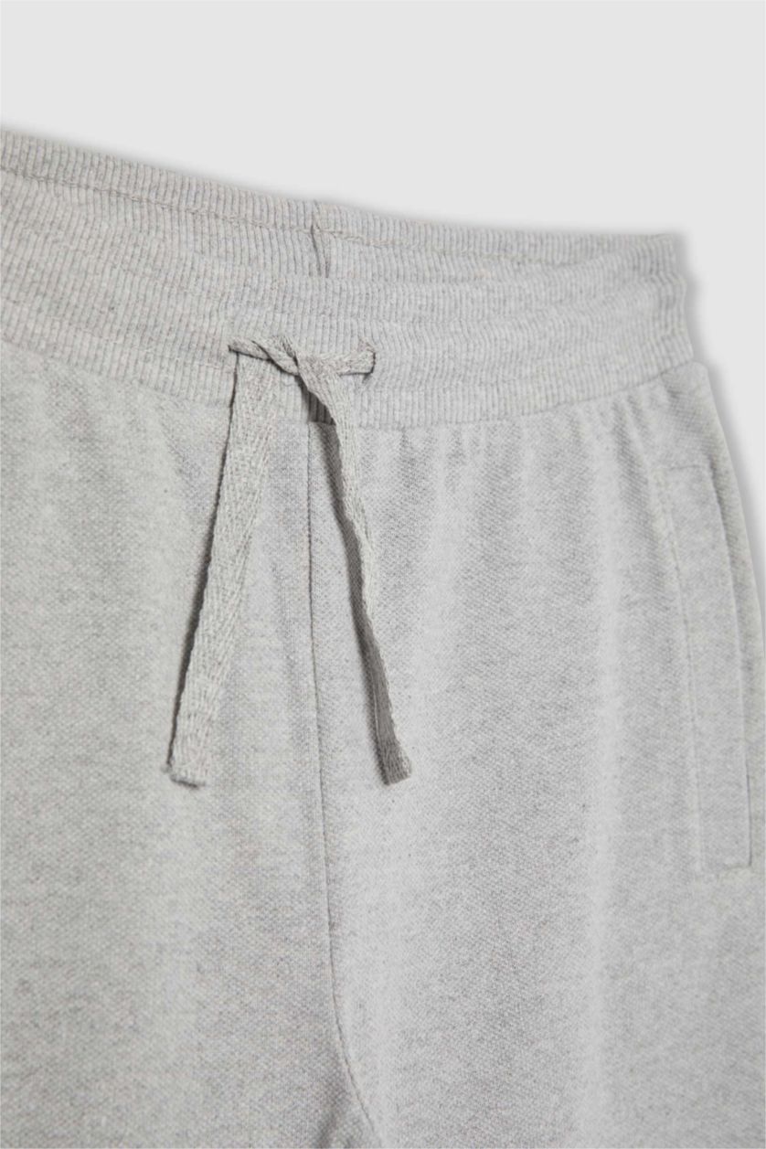 Erkek Çocuk - Genç Erkek Optik Gri Melanj Beli Lastikli Eşofman Altı Erkek Çocuk