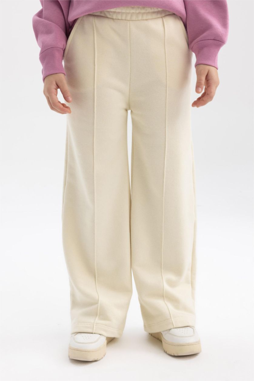 Young Girls - Teen Girls Ecru Girl Wide Leg Trousers