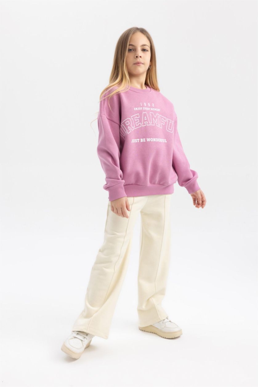Young Girls - Teen Girls Ecru Girl Wide Leg Trousers