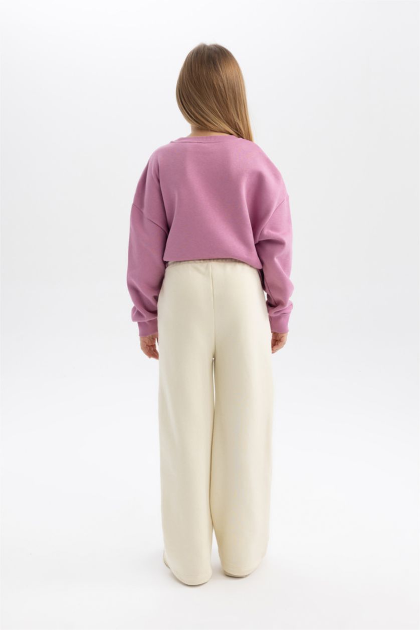 Young Girls - Teen Girls Ecru Girl Wide Leg Trousers