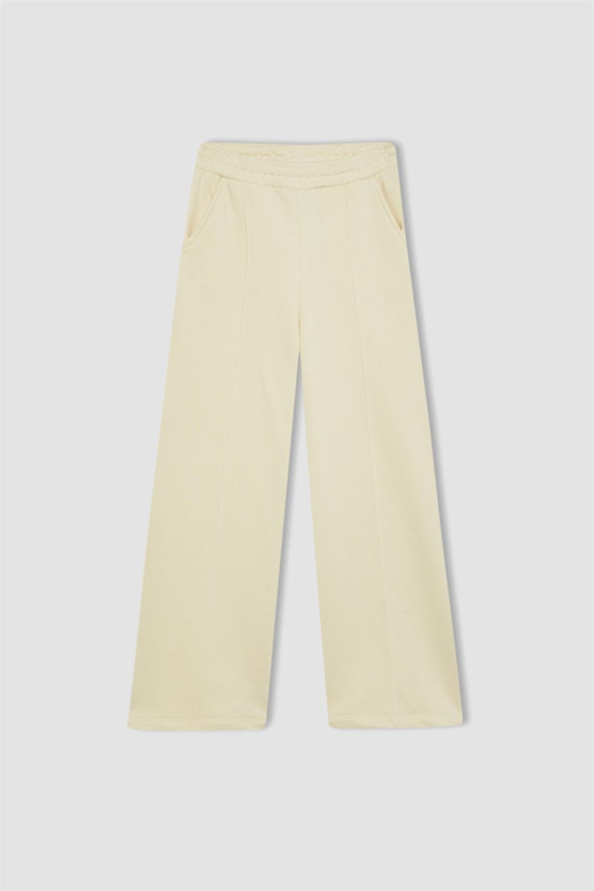 Young Girls - Teen Girls Ecru Girl Wide Leg Trousers