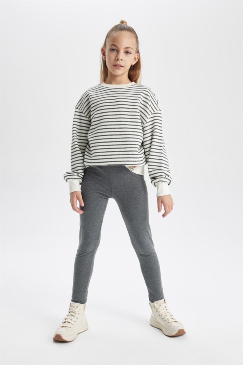 Kız Çocuk - Genç Kız Antrasit Melanj Tayt Kız Çocuk