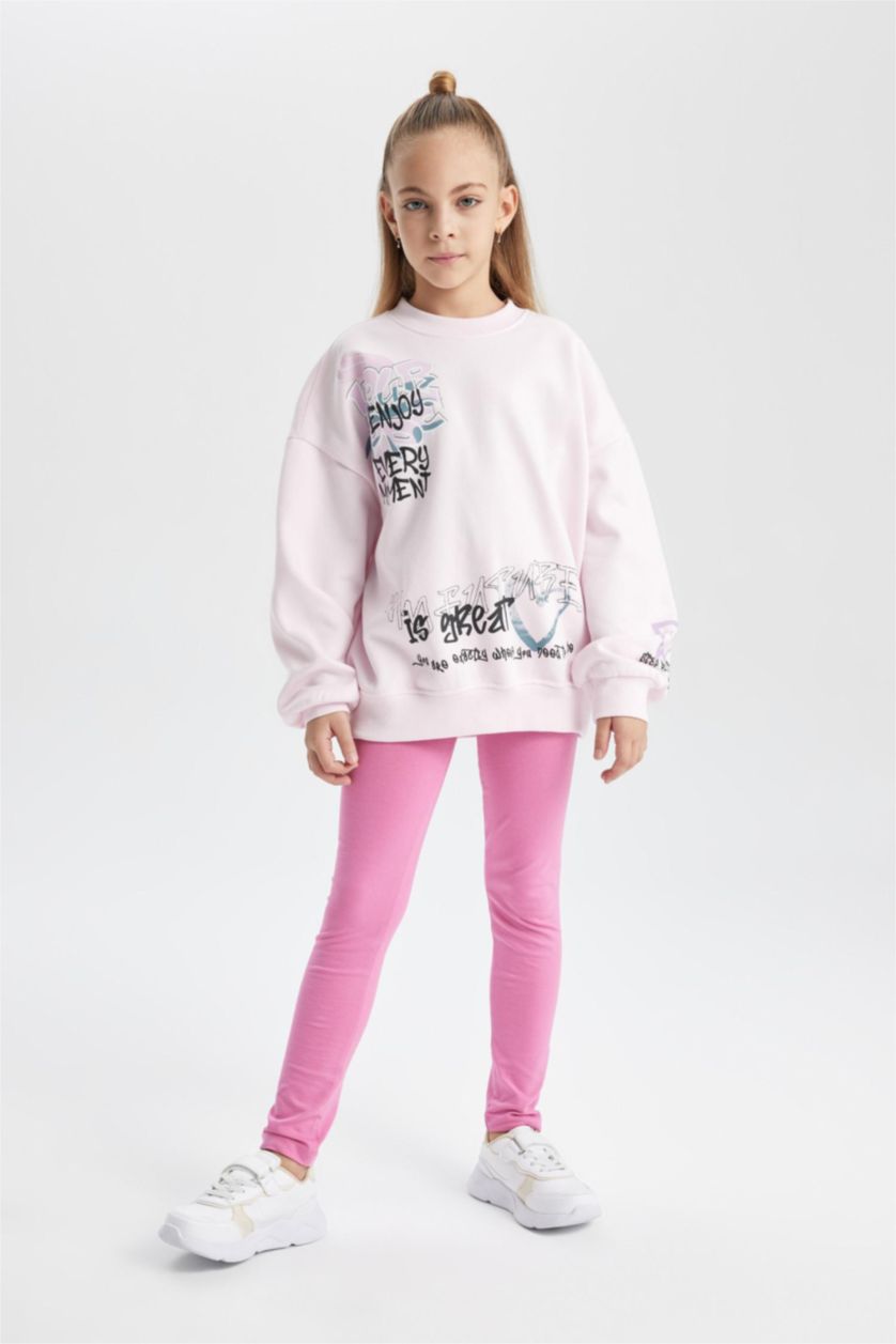 Kız Çocuk - Genç Kız Pembe Tayt Kız Çocuk