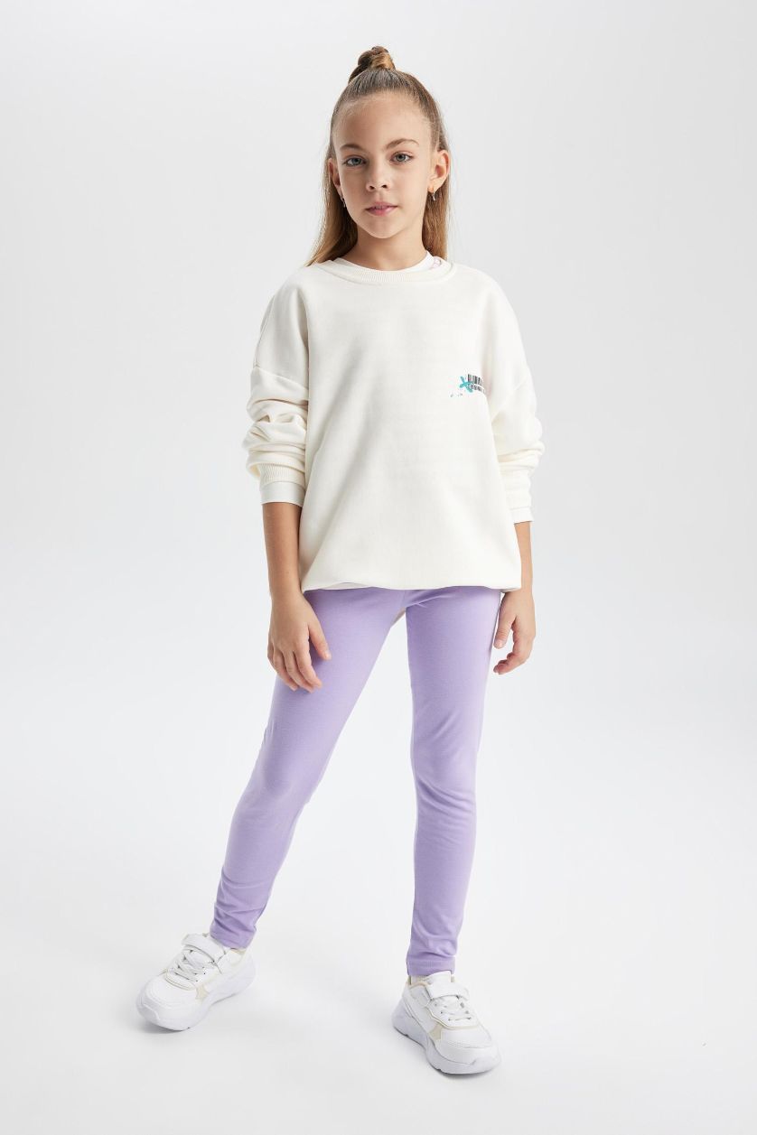 Kız Çocuk - Genç Kız Lila Tayt Kız Çocuk