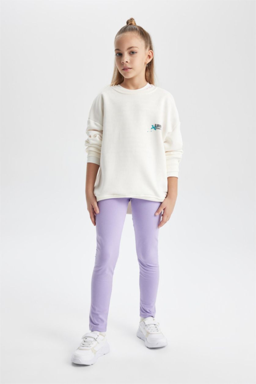 Kız Çocuk - Genç Kız Lila Tayt Kız Çocuk