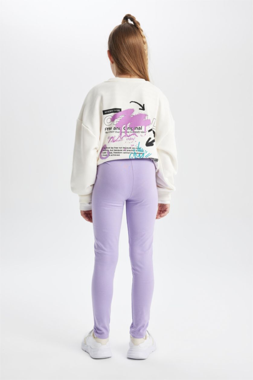 Kız Çocuk - Genç Kız Lila Tayt Kız Çocuk