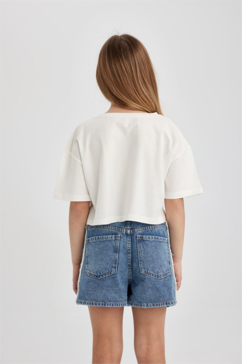 Girls & Teens Blue Girl 2 Piece Short Sleeve Crop T-Shirt