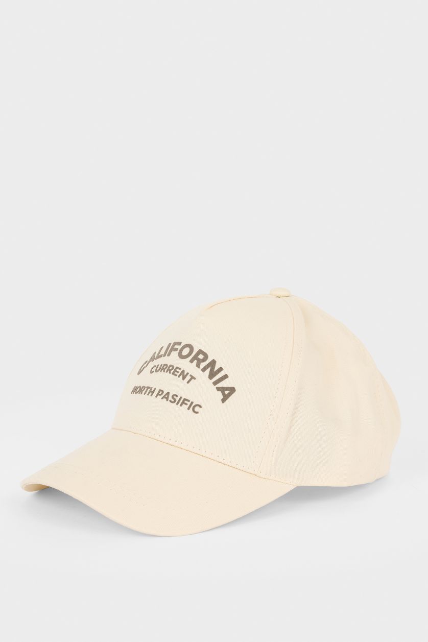 Kadın Bej Kadın Pamuklu Cap Şapka