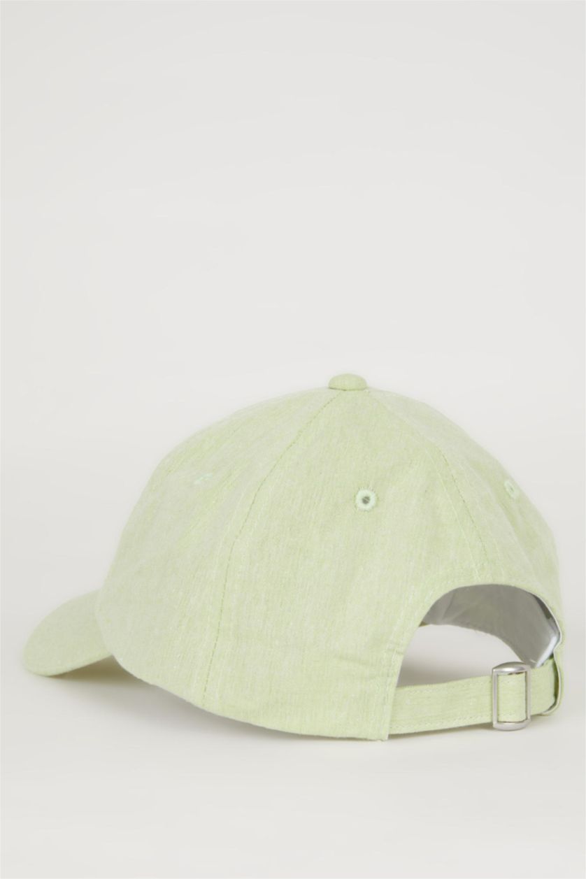 FEMME Vert Clair Bonnet en Lin Brodé pour Femme