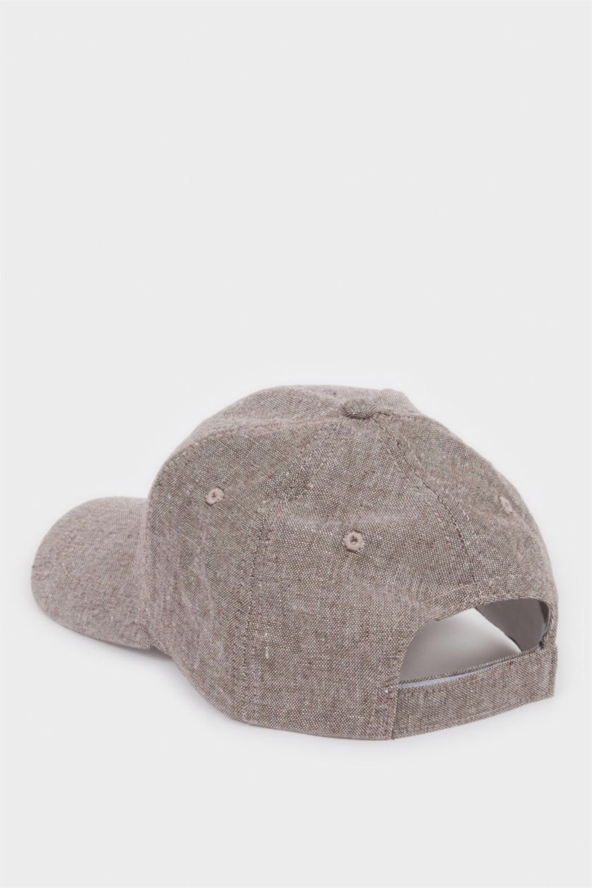 Kadın Kahve Kadın Nakışlı Keten Cap Şapka