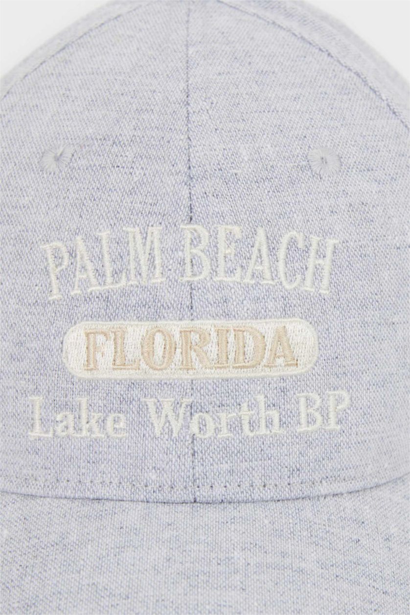 Kadın Karma Kadın Nakışlı Keten Cap Şapka