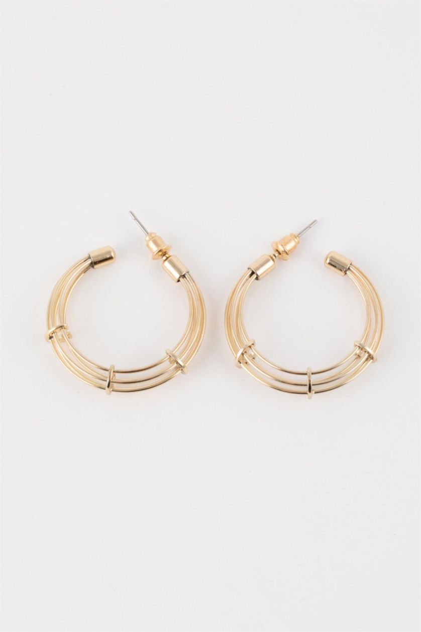 Woman Altın Woman Hoop Gold Earrings