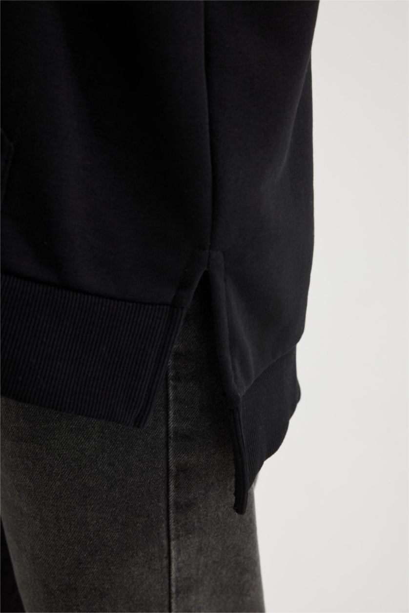 نساء أسود سويت شيرت اوفر سايز بياخة بولو