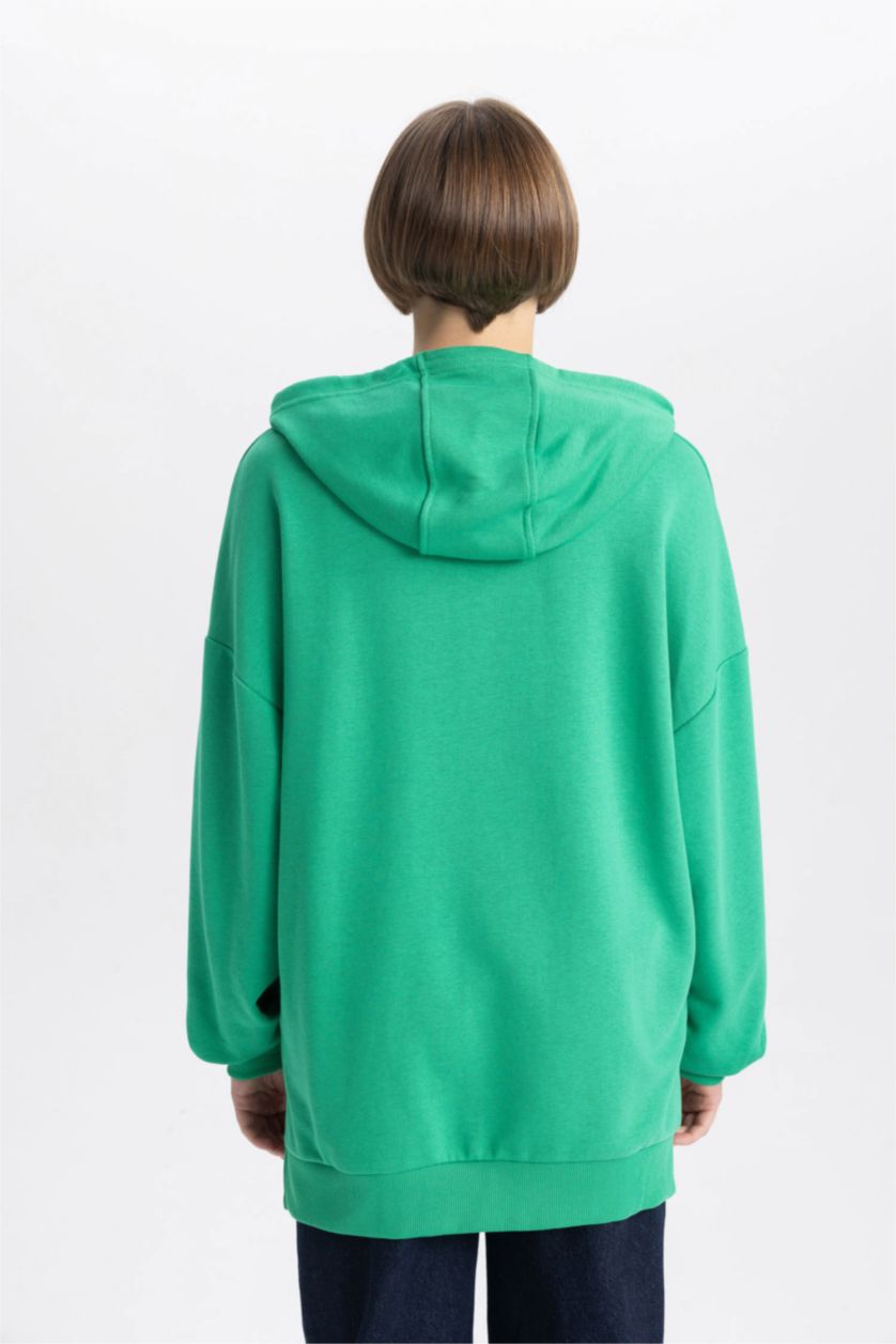 نساء أخضر سويت شيرت اوفر سايز بياخة بولو