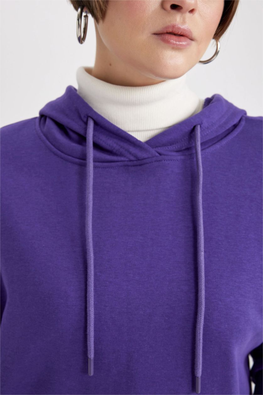 Kadın Mor Oversıze Sweatshirt