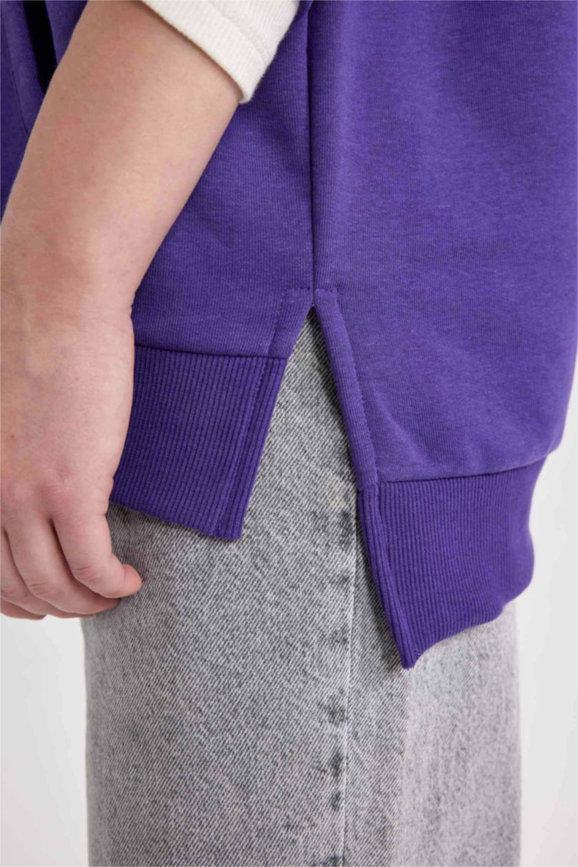 Kadın Mor Oversıze Sweatshirt