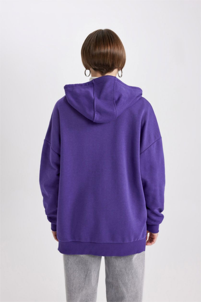 Kadın Mor Oversıze Sweatshirt