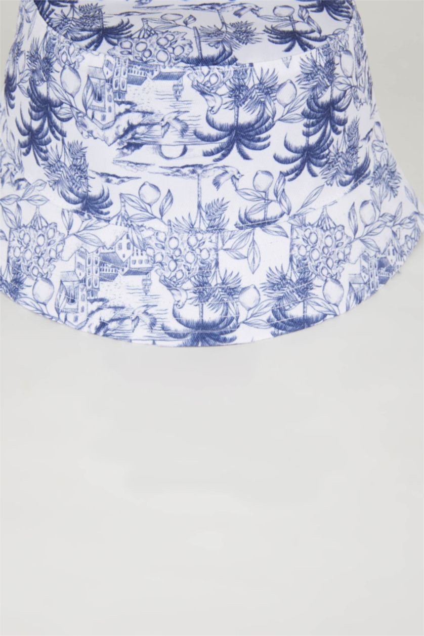 Kadın Mavi Kadın Çift Taraflı Jean Görünümlü Bucket Şapka