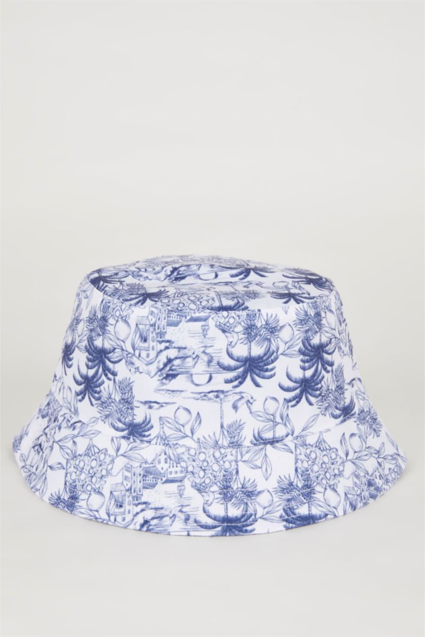 Kadın Mavi Kadın Çift Taraflı Jean Görünümlü Bucket Şapka