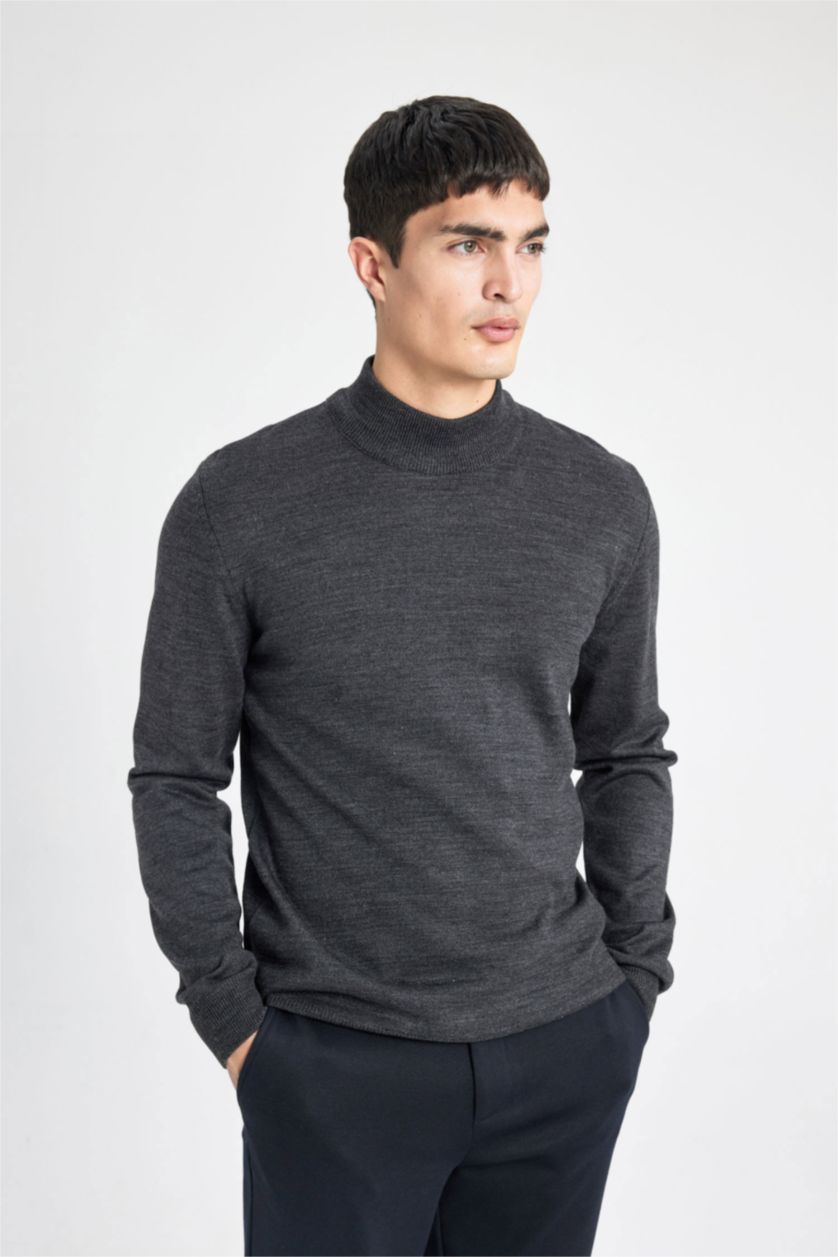 Man Anthracite Slim Fit Pullover