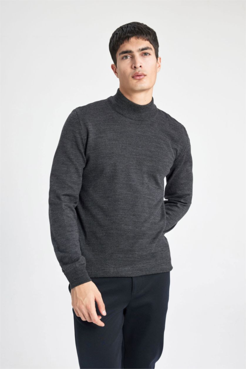 Man Anthracite Slim Fit Pullover