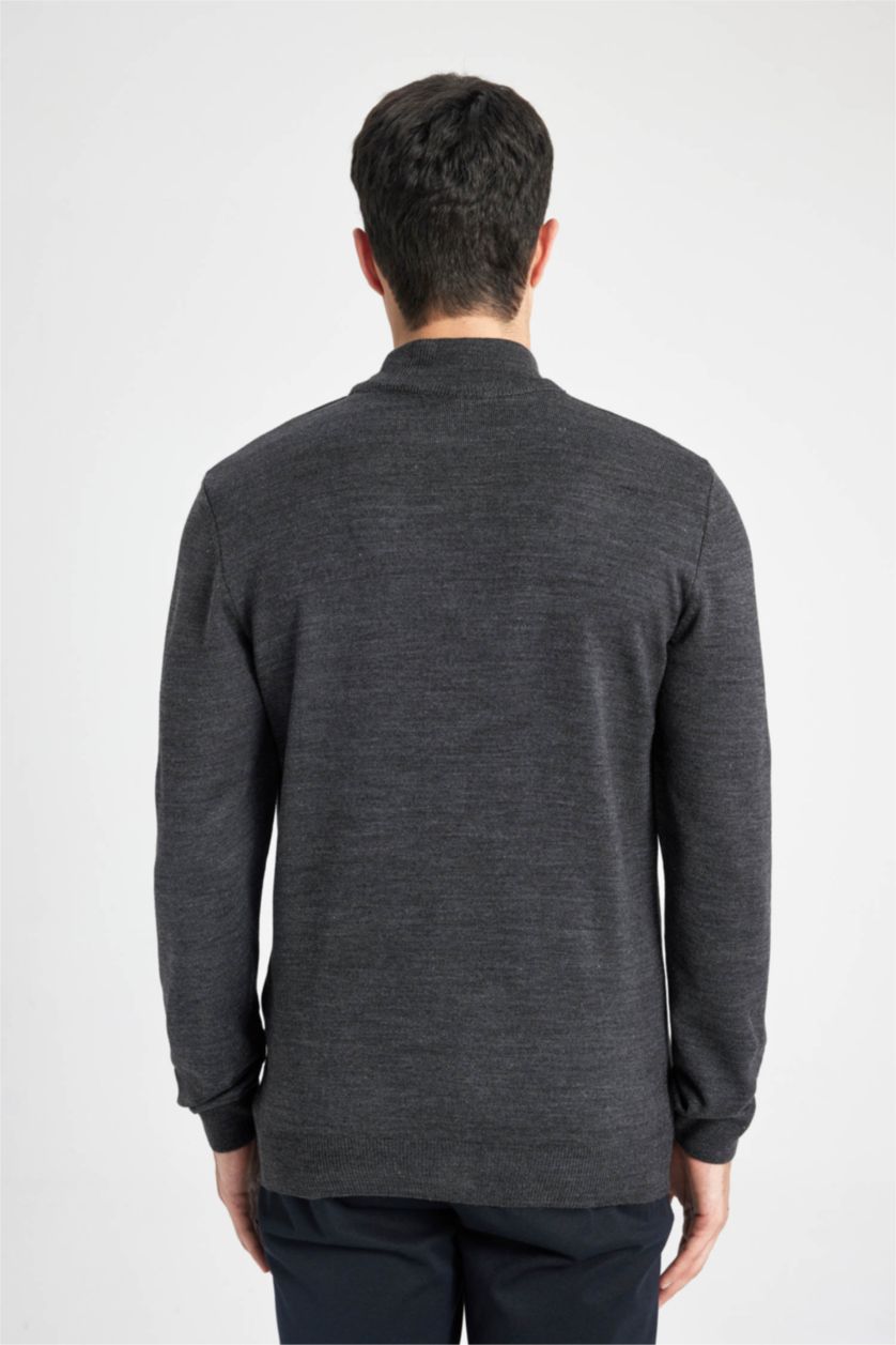 Man Anthracite Slim Fit Pullover