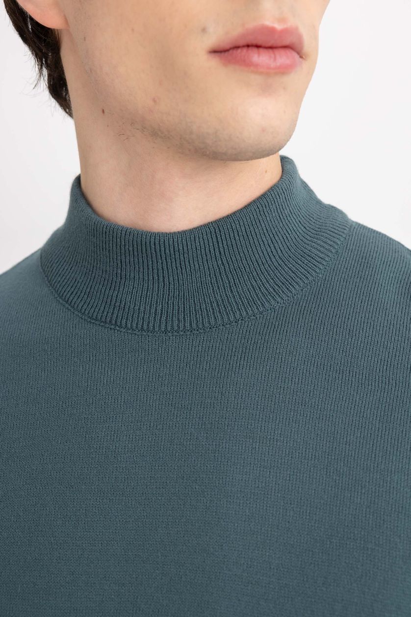 رجال أزرق فاتح بلوز صوف سليم فيت