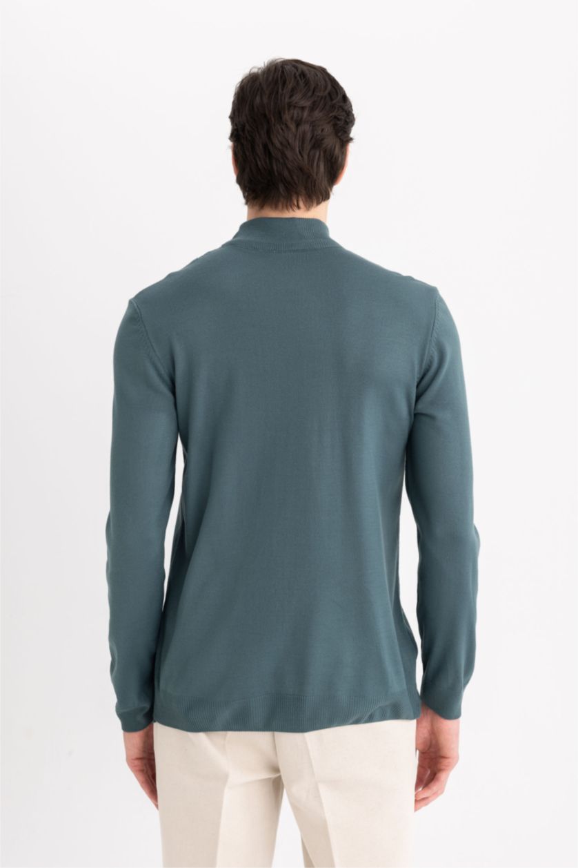 رجال أزرق فاتح بلوز صوف سليم فيت