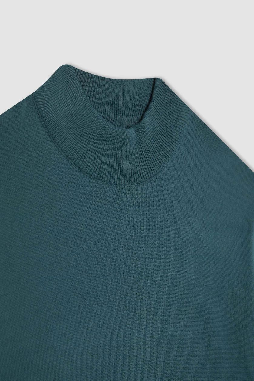 رجال أزرق فاتح بلوز صوف سليم فيت