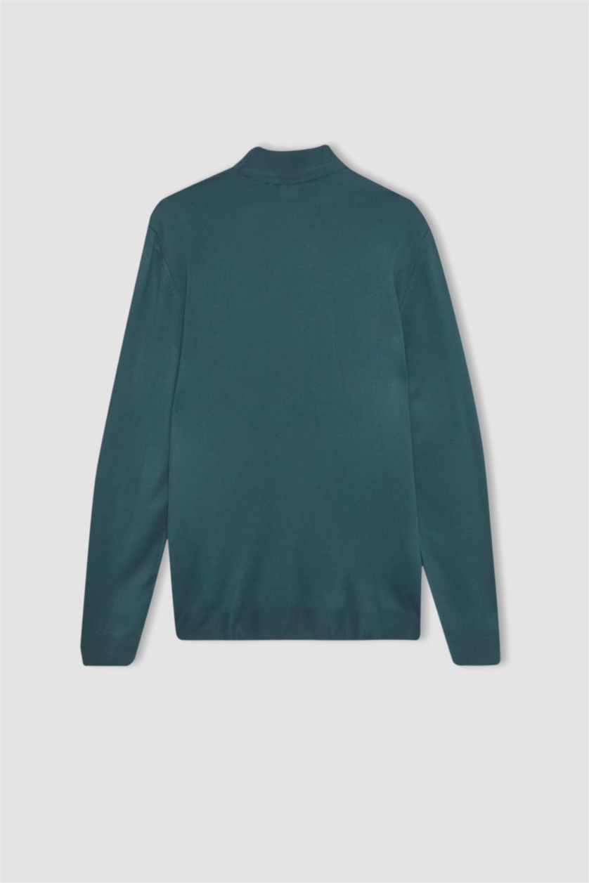 رجال أزرق فاتح بلوز صوف سليم فيت