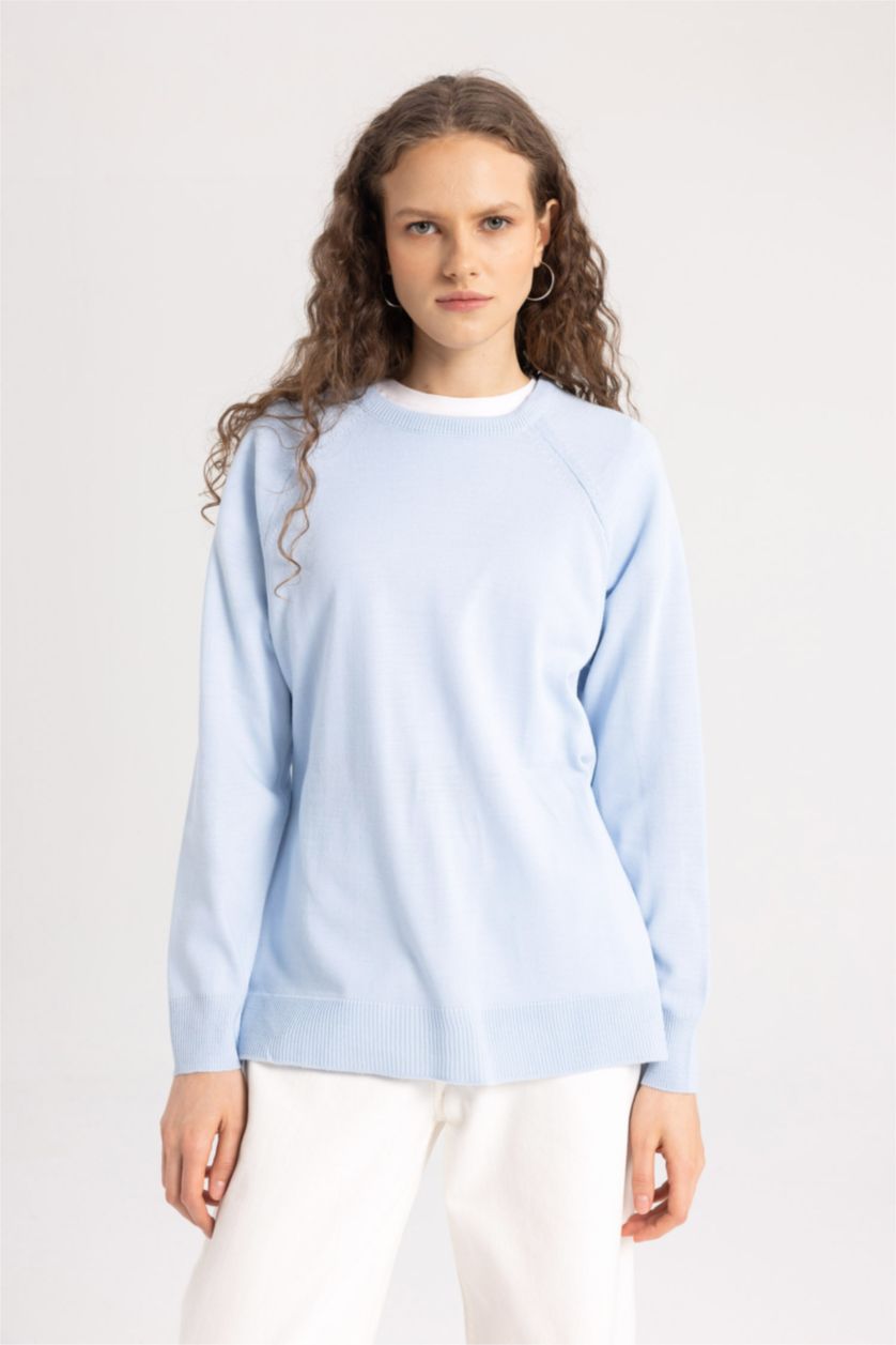 Woman Dark Blue Relax Fit Knitwear Pullover
