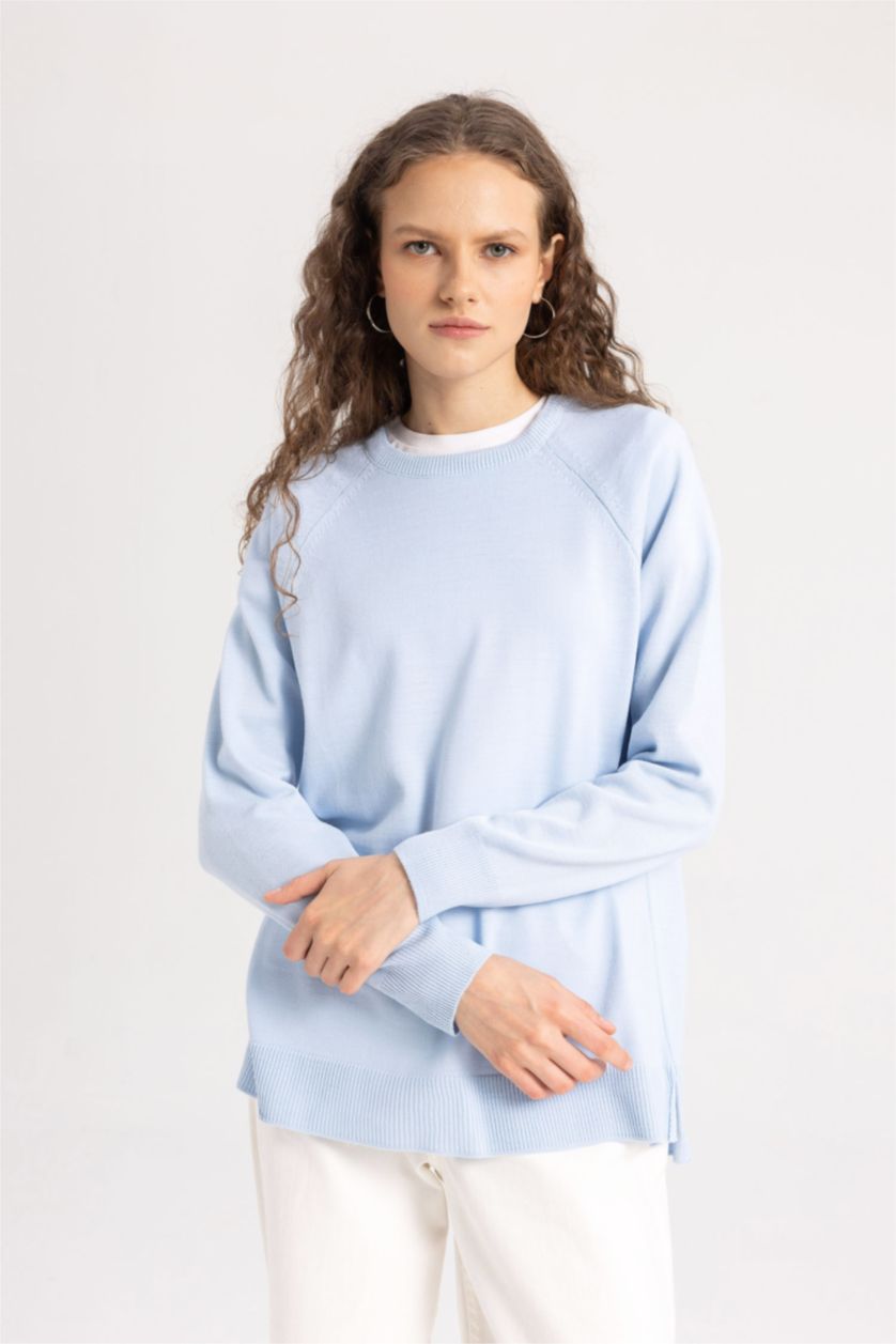 Woman Dark Blue Relax Fit Knitwear Pullover