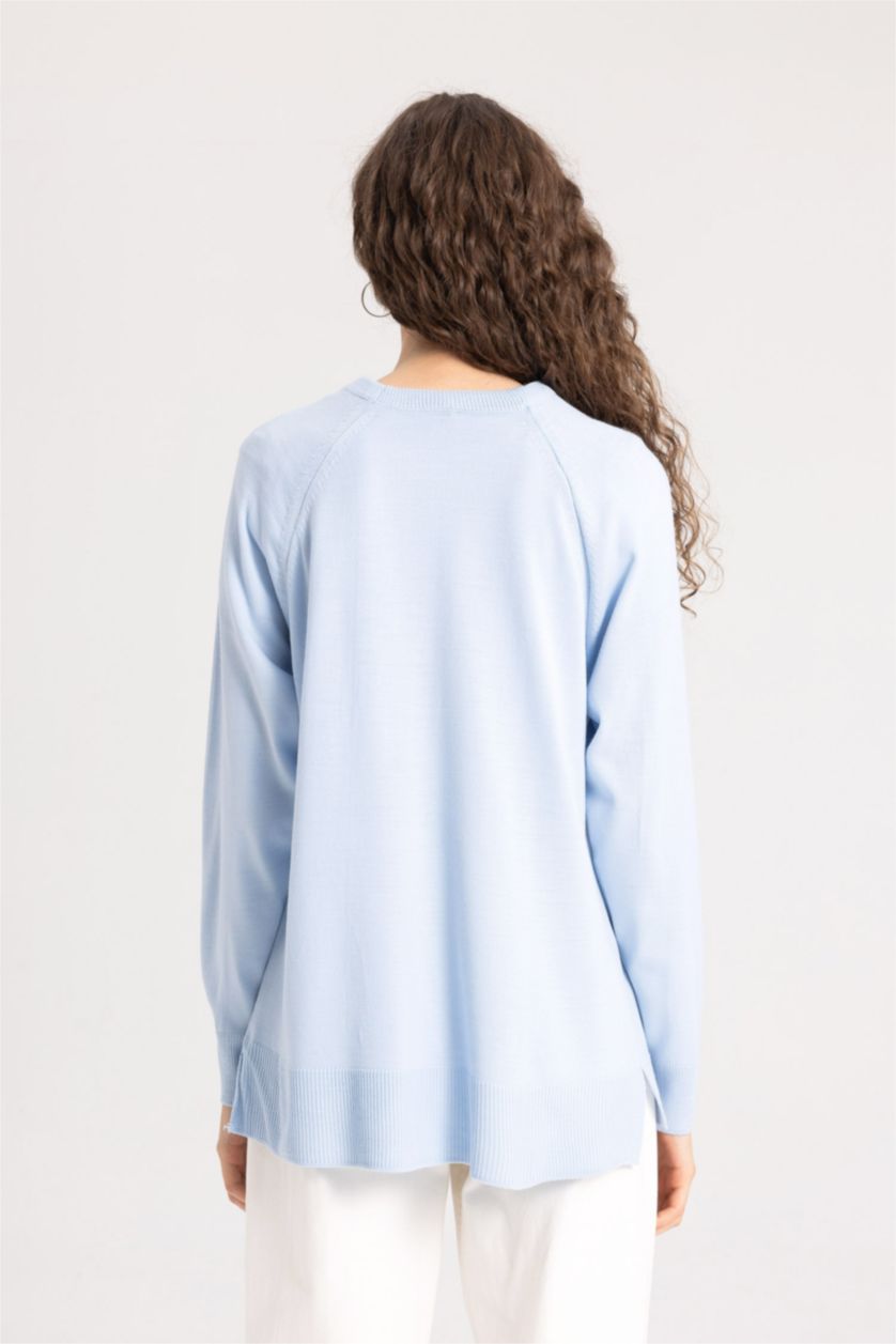 Woman Dark Blue Relax Fit Knitwear Pullover