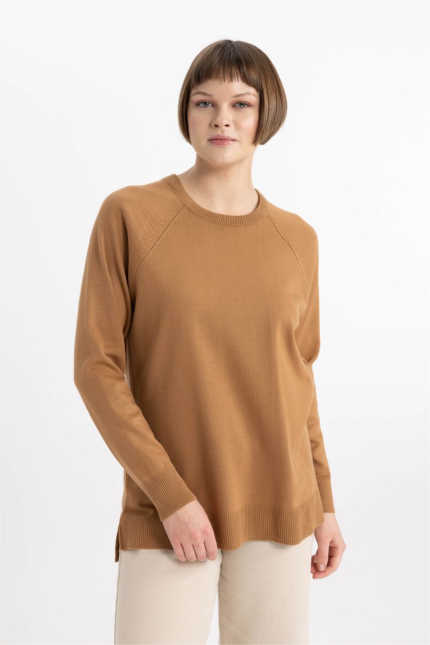 Women Brown Relax Fit Knitwear Pullover