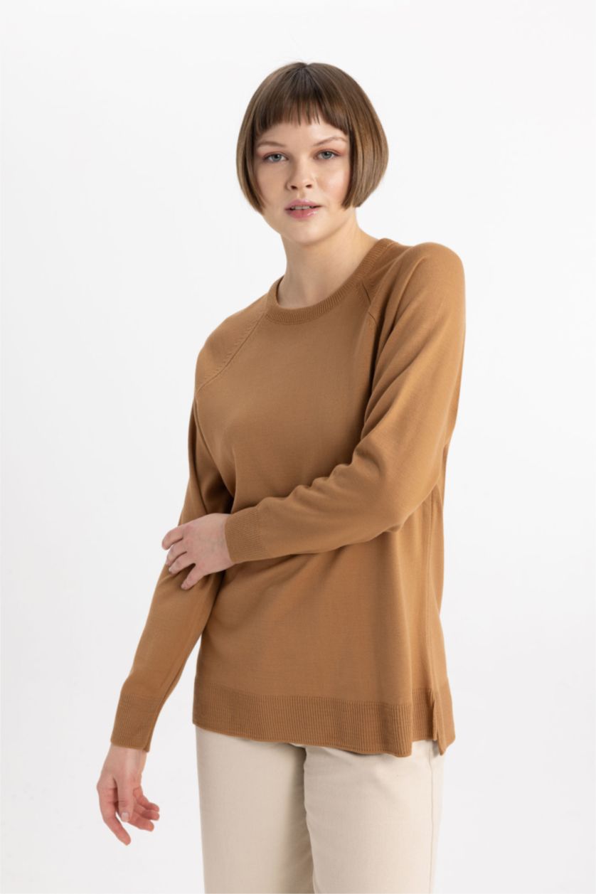 Women Brown Relax Fit Knitwear Pullover