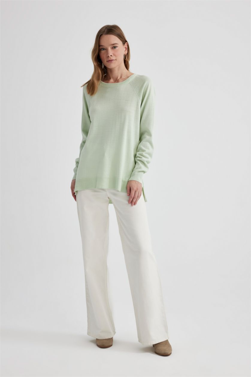 Kadın Mint Relax Fıt Triko Kazak