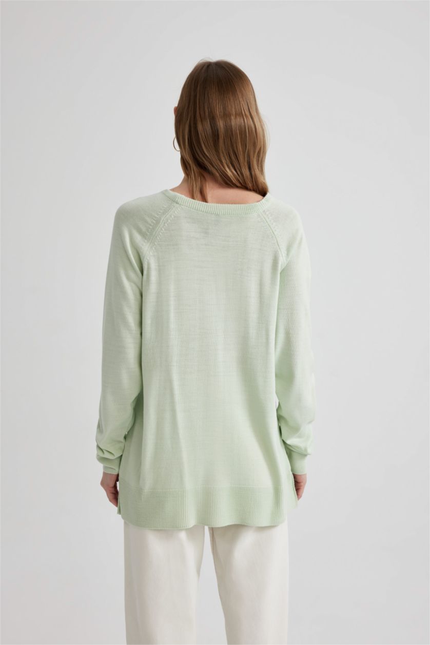 Kadın Mint Relax Fıt Triko Kazak