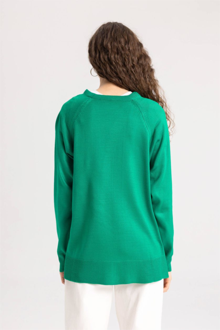 Women Green Relax Fit Knitwear Pullover