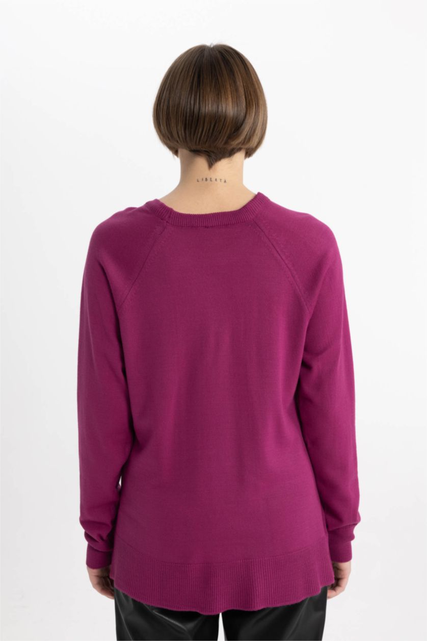Woman Fushsia Relax Fit Knitwear Pullover