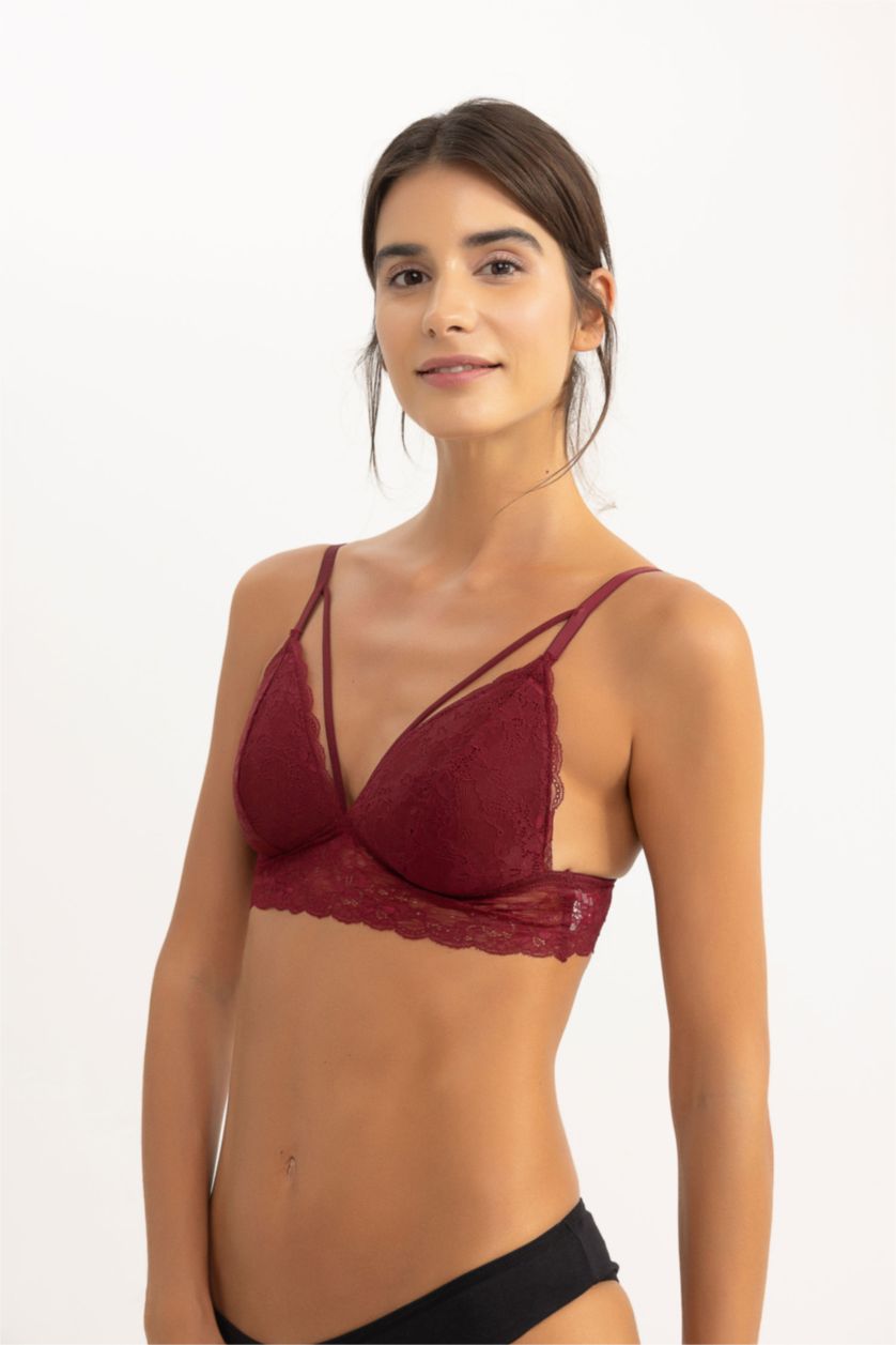 Kadın Bordo Dantel Takım