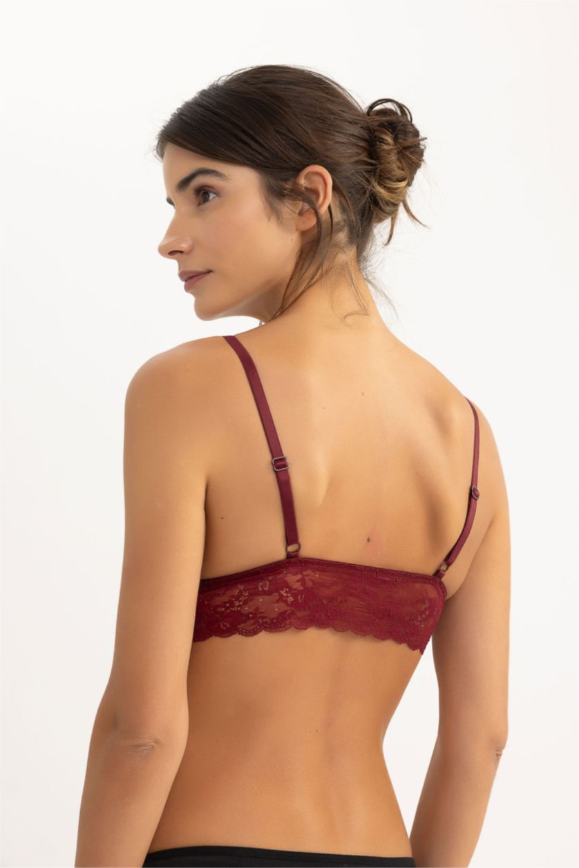 Kadın Bordo Dantel Takım