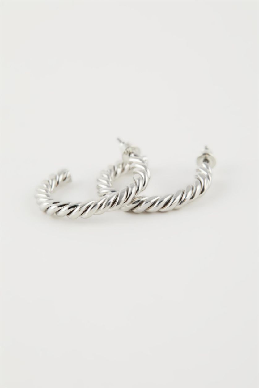 Women Gümüş Woman 3 Piece Hoop Silver Earrings
