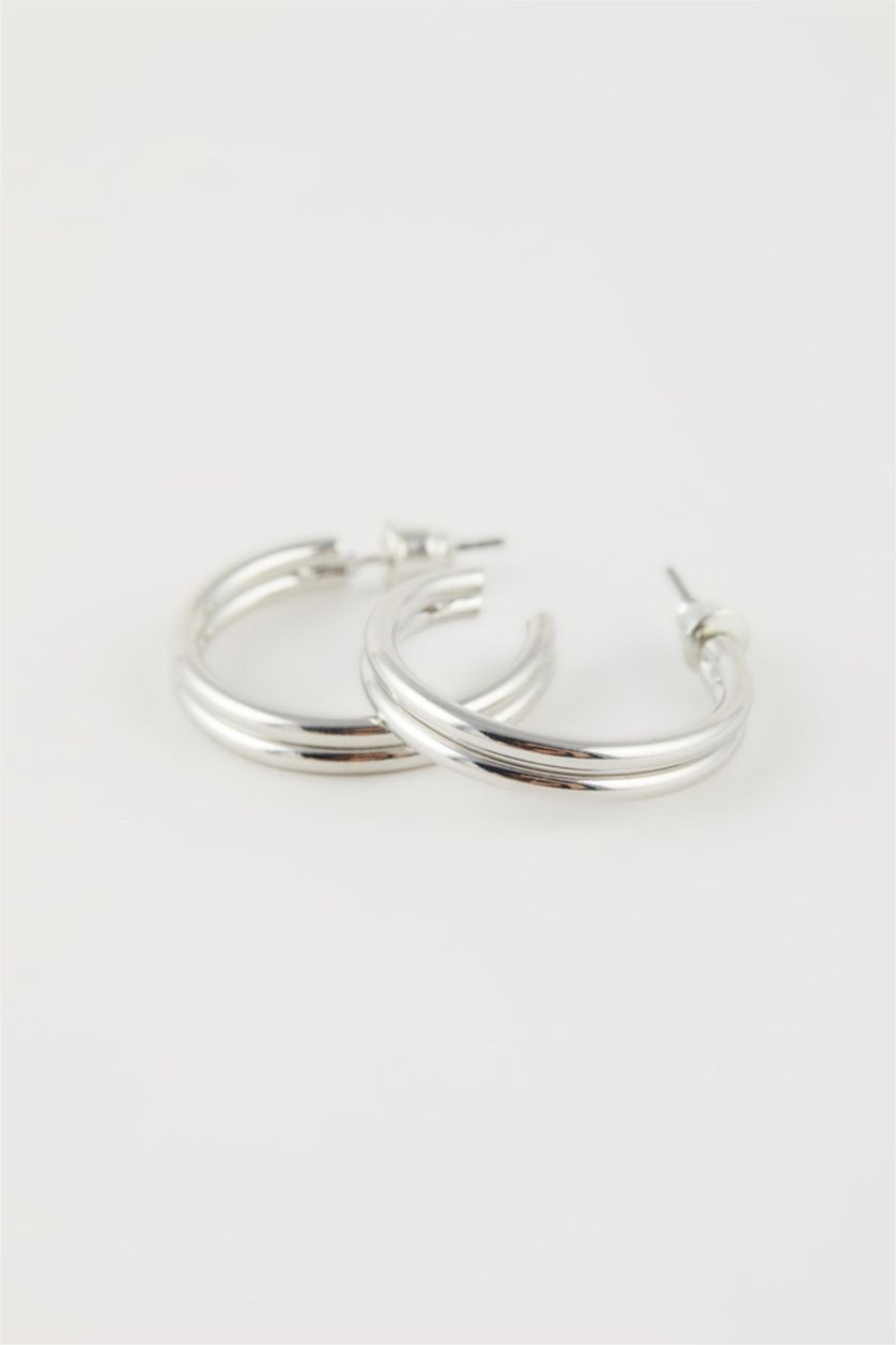 Women Gümüş Woman 3 Piece Hoop Silver Earrings