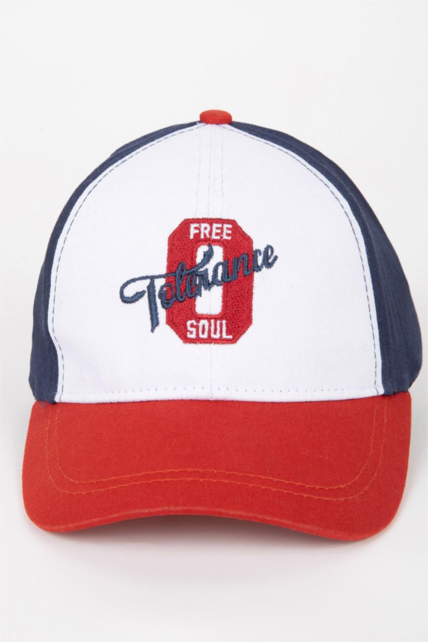 أولادي احمر غامق كاب بيسبول قطن اولادي احمر مطرز