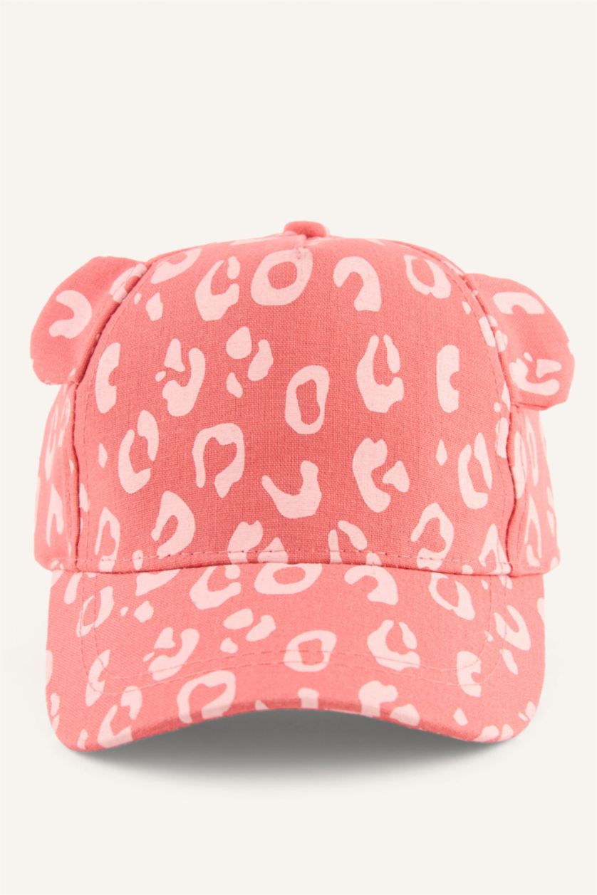 Kız Bebek Açık Pembe Pamuklu Baskılı Cap Şapka Kız Bebek