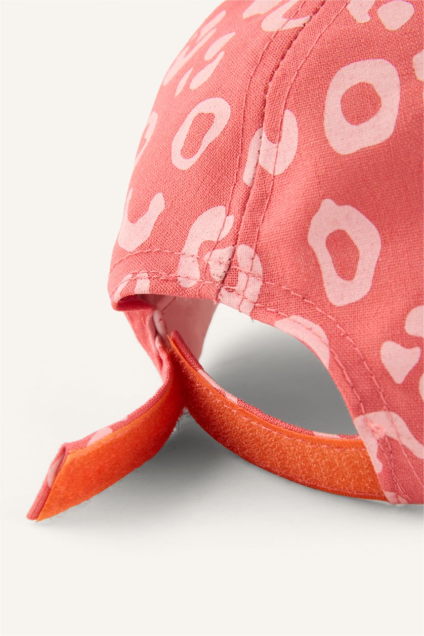 Kız Bebek Açık Pembe Pamuklu Baskılı Cap Şapka Kız Bebek