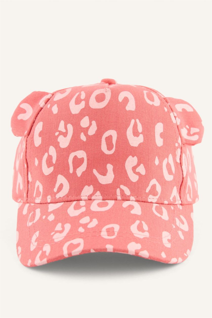 Baby Girl Light Pink Girl Baby Printed Cotton Cap